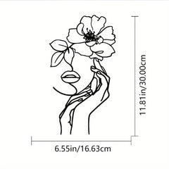 CIFbuy™ Stunning Iron Artfully Crafted 1pc Elegant Woman-themed Metal Wall Art in Classic Black - Elevates Living Room Decor as Stunning Wall Hanging - Wall Sculptures.