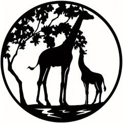 CIFbuy™ Gorgeous Black Iron Giraffe Wall Decor - Striking Metal Animal Art for Contemporary Home Décor, Durable Iron Sculpture with Elegant Silhouette Design, Premium Wall Sculptures.