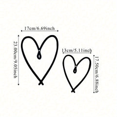 HELLOYOUNG 2pcs/ Set Unique Personalized Heart Shape Metal Wall Sign with Chic Aesthetic Design, Perfect Valentine's Day Gift, Suitable for Home, Living Room, Office, Bar, Kitchen & Coffee Shop Decor, Ideal for New Year & Birthday Celebrations