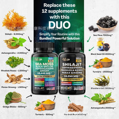 Sea Moss and Ashwagandha Capsules Combo Pack Made with Natural Ingredients
