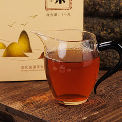 HelloYoung 1kg Hunan Anhua black tea authentic gold flower Por brick tea hand-built Por tea