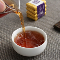 HelloYoung 500g Yunnan Pu-erh Ripe Tea Glutinous Aromatic Mini Square Brick Tea Thin Slices