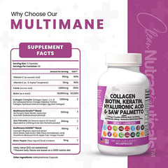 Collagen Botin Keratin Hyaluronic, Acid & Saw Palmetto Capsules -90 Capsules