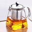 Tea Pot Glass Sqaure Teapot Flower Tea Milk Coffee Pot with Infusers and Lid
