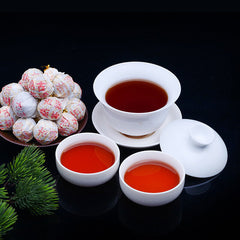 HelloYoung Bag of Dragon Ball Ripe Pu'er Tuo Tea Zhonghong Yin Brown Mountain Tea 350g