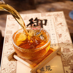 HelloYoung 1kg Anhua Black Tea Golden Flower Hand-Constructed Porcelain Brick Tea Tientsin