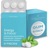 Energy Caffeine GUM(54 Pieces)- Sugar Free with L-theanine + Caffeine