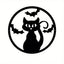 1 piece metal Halloween bat cat wall decoration black round spider web witch pumpkin house plate wall painting Halloween Day of the Dead house party decoration
