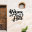 1 piece of metal English sentence "Welcome home"/pineapple wall decoration card, wall decoration pendant, welcome card, home decoration, porch and living room decoration