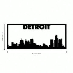 1PC Detroit City Skyline Landscape - Stunning Metal Art Wall Sign | Beautiful Home Decor Accent | Urban Cityscape Decoration