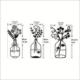 CIFbuy™ Modern Charming 3-Pcs Black Metal Flowers Wall Decor - Delightful Metal Vase Wall Art & Sculptures, Transform Kitchen/Bathroom/Bedroom into Cozy Retreats - Wall Sculptures