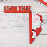 1 PC Colorful Christmas Door Corner Signs - Santa Claus, Reindeer and Gingerbread Man Decorations. Metal Frame Corner Decoration and Christmas Door Sign Wall Sculpture.