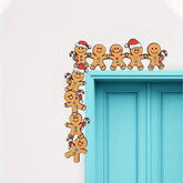 1 PC Colorful Christmas Door Corner Signs - Santa Claus, Reindeer and Gingerbread Man Decorations. Metal Frame Corner Decoration and Christmas Door Sign Wall Sculpture.