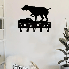 CIFbuy™ Pet-Themed Iron Wall Storage - 1pc German Shorthaired Pointer Key & Coat Hanger, Durable Metal Rack with Adhesive Wall Sticker for Home Organization, Collectible Figurines.