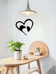 1 PC Cozy Home Accent: Charming Black Metal Puppy - Shaped Wall Decor For Living & Bedroom