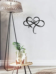 1 Piece Of Heart-Shaped Metal Wall Decoration Art Decoration, Unique Heart-Shaped Logo Metal Wall Decoration, Wall Mounted Geometric Decoration