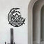 5 Petals Lotus On Moon Minimalisty Metal Wall Art - Modern Home Decor For Bedroom, Living Room, Or Bathroom. Waterproof, Rustproof & Durable Wall Decor, Perfect As Birthday Gift. Features Fade-Resistant Finish With Century-Old Baking Paint Technology, Pre
