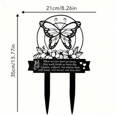 1pc Metal plaque commemorating the Day of the Dead - handmade burial decoration insert for outdoor gardens or courtyards, featuring designs of sympathetic birds and butterflies