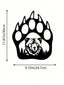1 PC Black metal iron home decor bear and bear paw decorative wall art, living room bedroom universal, exquisite personalized gift suitable for decorating the wall