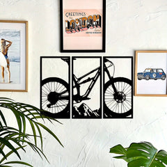 3pcs Mountain Bike/Musical Instruments Music Style Metal Wall Decor Home Living Room Office Music Classroom Restaurant Hanging Outdoor and Indoor Wall Decor,Suitable for modern home decor