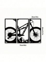 3pcs Mountain Bike/Musical Instruments Music Style Metal Wall Decor Home Living Room Office Music Classroom Restaurant Hanging Outdoor and Indoor Wall Decor,Suitable for modern home decor