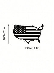 1 PC America Flag Metal Wall Art, United States Map Metal Wall Decor, Patriotic Wall Art America Map, American Flag, Us Map. Suitable For Modern Home Decor, Home Decoration