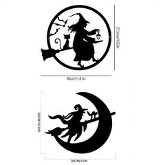 Enchant Your Space With This Exquisite Witch And Moon Metal Wall Art! Crafted With Intricate Details, This Stunning Decor Piece Adds Mystical Charm To Bedrooms, Studies, Or Any Living Area.