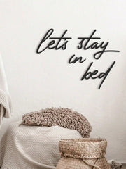 1pc "Let's Stay In Bed" Metal Sign, Metal Wall Decor, Metal Art, Wall Hanging, Inspirational Quote Wall Decor, Metal Plaque, Wall Plaque, Housewarming Gift