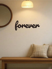 This "Forever" modern home decor piece is perfect for bedrooms, living rooms, and bathrooms. Crafted with premium materials and century-old baking paint technology, it features waterproof, rust-resistant, and fade-proof properties. The sturdy design ensur