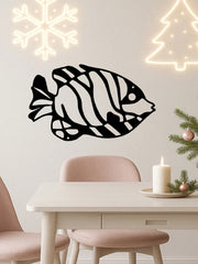 1PC Whimsical Ugly Fish Metal Wall Art - Laser Cut Wrought Iron Sculpture with Unique Character, Playful Underwater Decor for Garden & Nursery, Conversation Starter Gift, Suitable for Christmas, Halloween, Thanksgiving, Valentine's Day Gifts, Suitable for