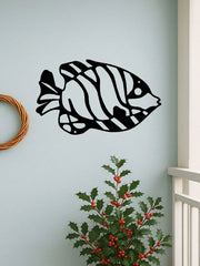 1PC Whimsical Ugly Fish Metal Wall Art - Laser Cut Wrought Iron Sculpture with Unique Character, Playful Underwater Decor for Garden & Nursery, Conversation Starter Gift, Suitable for Christmas, Halloween, Thanksgiving, Valentine's Day Gifts, Suitable for
