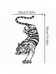 1PC Bohemian Tiger Metal Wall Art - Laser Cut Wild Cat with Filigree Detailing, Wrought Iron Jungle Decor for Living Room or Music Studio, Festival Gift, Suitable for Christmas, Halloween, Thanksgiving, Valentine's Day Gifts, Suitable for Modern Home Deco