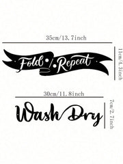 2-Piece Black Metal "Wash & Dry" Wall Art - Bathroom Home Decor Set. Crafted from premium rustproof materials with century-old painting technique, it is waterproof, durable, and fade-resistant. Ideal for modern wall decoration in bedrooms, living rooms, o