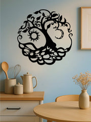 1pc Tree Of Life Wall Art Decor - Exquisite Outdoor Metal Sculpture Designed For Garden And Living Room Spaces. This Intricately Crafted Piece Adds Elegance And Natural Charm To Your Home