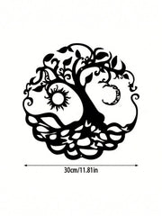 1pc Tree Of Life Wall Art Decor - Exquisite Outdoor Metal Sculpture Designed For Garden And Living Room Spaces. This Intricately Crafted Piece Adds Elegance And Natural Charm To Your Home
