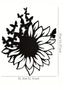 Black Wrought Iron Butterfly Wall Decoration - A fluttering group of butterflies perched on sunflowers. Nature inspired sticker, ideal for living room or bedroom decor.