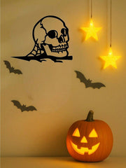 Haunted Skull Metal Cutout – A chilling steel silhouette perfect for Halloween, parties, or garden decor. Durable, stylish, and ideal for spooky themes, Gothic displays, or eerie home accents. Adds a haunting touch to any space,Suitable for modern home de