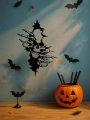 Gothic Skeleton Wall Art - Elegant Halloween metal decor with a haunting allure. This macabre chic sculpture adds a spine-tingling accent to modern interiors, perfect for creating a timeless yet eerie vibe. Ideal for gothic home aesthetics,Suitable for mo