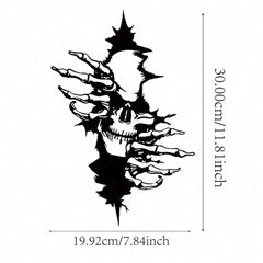 Gothic Skeleton Wall Art - Elegant Halloween metal decor with a haunting allure. This macabre chic sculpture adds a spine-tingling accent to modern interiors, perfect for creating a timeless yet eerie vibe. Ideal for gothic home aesthetics,Suitable for mo