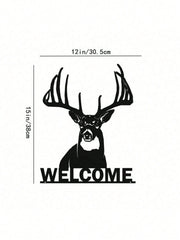 1pc Elegant White-Tailed Deer Metal Wall Decor, Ideal For Home And Holiday Cabin Decoration, Suitable For Modern Home, Room, Bedroom, Bathroom Decor, Waterproof, Rust-Resistant And Durable