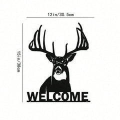 1pc Elegant White-Tailed Deer Metal Wall Decor, Ideal For Home And Holiday Cabin Decoration, Suitable For Modern Home, Room, Bedroom, Bathroom Decor, Waterproof, Rust-Resistant And Durable
