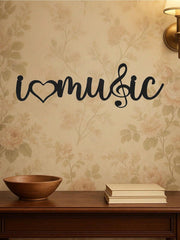 "I Love Music" Wall Art - Elevate Your Bedroom, Living Room, Or Bathroom With This Contemporary Piece. Made From Premium, Waterproof, And Rust-Resistant Materials, Its Minimalist Design Brings Modern Elegance To Any Space,Suitable For Modern Home Decor