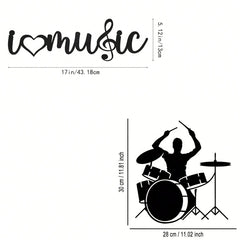 "I Love Music" Wall Art - Elevate Your Bedroom, Living Room, Or Bathroom With This Contemporary Piece. Made From Premium, Waterproof, And Rust-Resistant Materials, Its Minimalist Design Brings Modern Elegance To Any Space,Suitable For Modern Home Decor