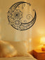 1 piece of moon flower theme decorative wall decoration, indoor living room black classic room decoration home decoration, wall decoration metal pendant.