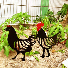1 Pc Rustic Iron Rooster Garden Sculpture - Decorative Art, Suitable For Easter, Iron Material, Ground Mounted, Love Theme, No Electricity Required, Battery Free,Suitable For Garden,Garden Decor,Holiday Essentials,Century Old Baking Paint Process, High-Qu