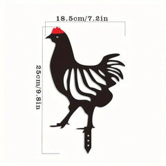 1 Pc Rustic Iron Rooster Garden Sculpture - Decorative Art, Suitable For Easter, Iron Material, Ground Mounted, Love Theme, No Electricity Required, Battery Free,Suitable For Garden,Garden Decor,Holiday Essentials,Century Old Baking Paint Process, High-Qu