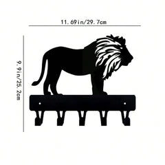 1pc High-Quality Black Metal Lion Shaped Mug Hook, Home Decor, Personalized Gift For Lion Lovers