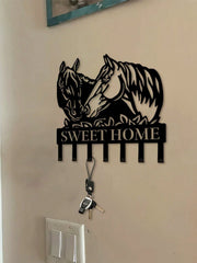 1pc Black Metal Horse-Shaped Home Decor Wall Hook/Mug Hanger, Exquisite Personalized Gift, Suitable For Kitchen, Bedroom, Bathroom, Living Room, Office