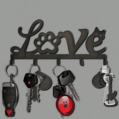 Cute Cat Paw Key Holder - Decorative Wall Mounted Storage Rack | Durable Metal Material, Space Saving, Adorable Cat Design, Easy To Install, Perfect Gift For Cat Lovers | Fun Cat Themed Decor | Sturdy Metal Shelf, Suitable For Cat Supplies