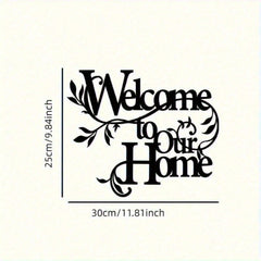 Welcome to Our Home" Metal Wall Plaque - Ready-to-Hang Entryway Sign | Instant Cozy Farmhouse Decor-Heartwarming Entryway & Living Room Decor.Decorative Signs & Plaques
